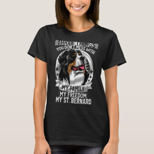 T-shirt Cute St Bernard Chig Famille Liberté Chiot