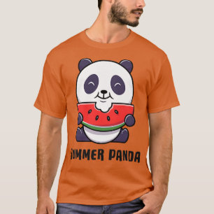 T-shirt Cute Summer Panda Bear Eating Watermelon