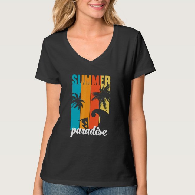 T-shirt Cute Summer  Summer Paradise Summer (Devant)