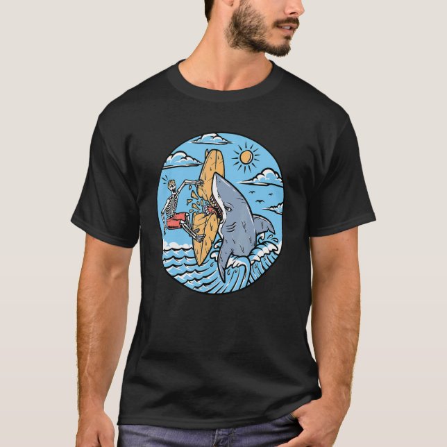 T-shirt Cute Summer Vibes E Boy E Girl Skeleton Flamingo I (Devant)