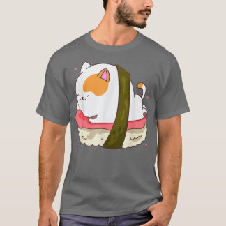 T-shirt Cute Sushi Cat Kawaii Anime Neko Animal Pet Japan
