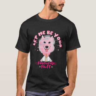 T-shirt Cute Sweet Husky Puppy Rose Aquarelle Coton