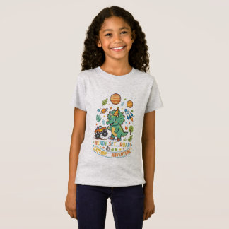 T-Shirt Cute T-Rex Dinosaur Ready Set Roar Adventure Kids