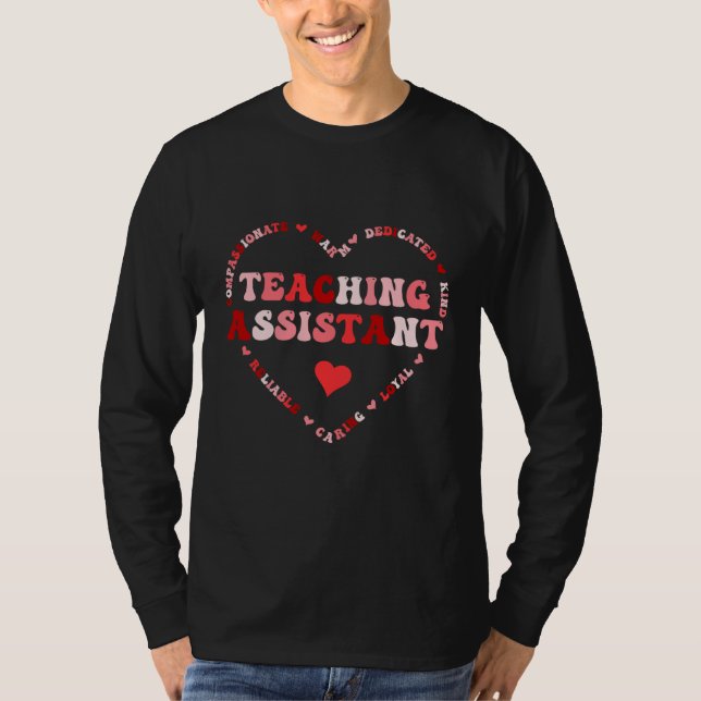 T-shirt Cute Teaching Assistant Valentines Day Heart  1 (Devant)