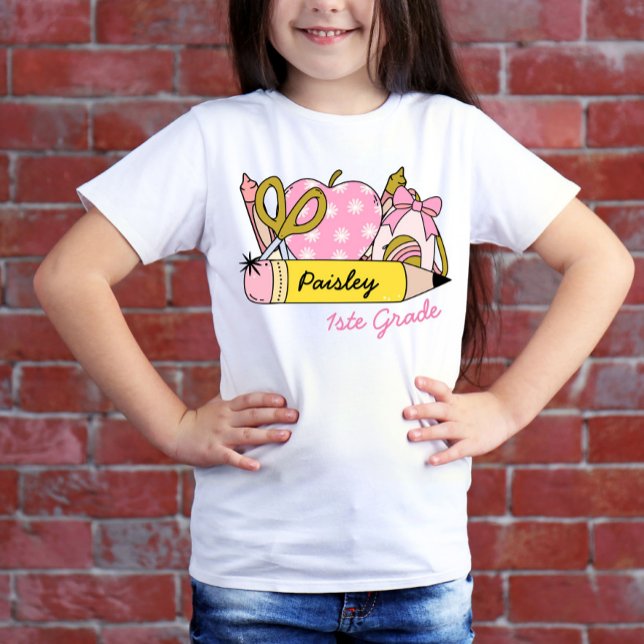 T-Shirt Cute tendance Retour au crayon scolaire pour fille (Créateur téléchargé)