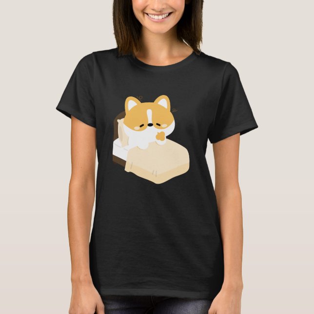 T-shirt Cute Tired Corgi (Devant)