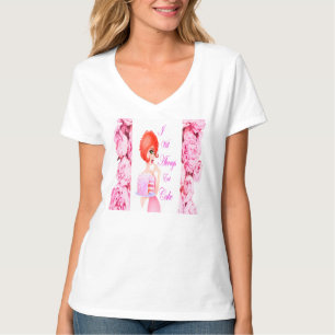 T-shirt Cute, toujours manger gâteau rose et blanc