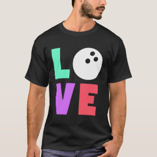 T-shirt Cute Trendy Love Bowling Femmes Ou Filles