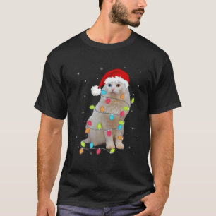 T-shirt Cute Turkish Van Santa Hat Christmas Light Xmas