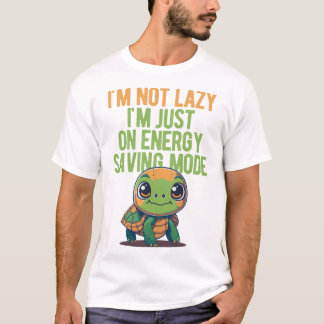 T-shirt Cute Turtle, Lazy Turtle, On Energy Saving Mode
