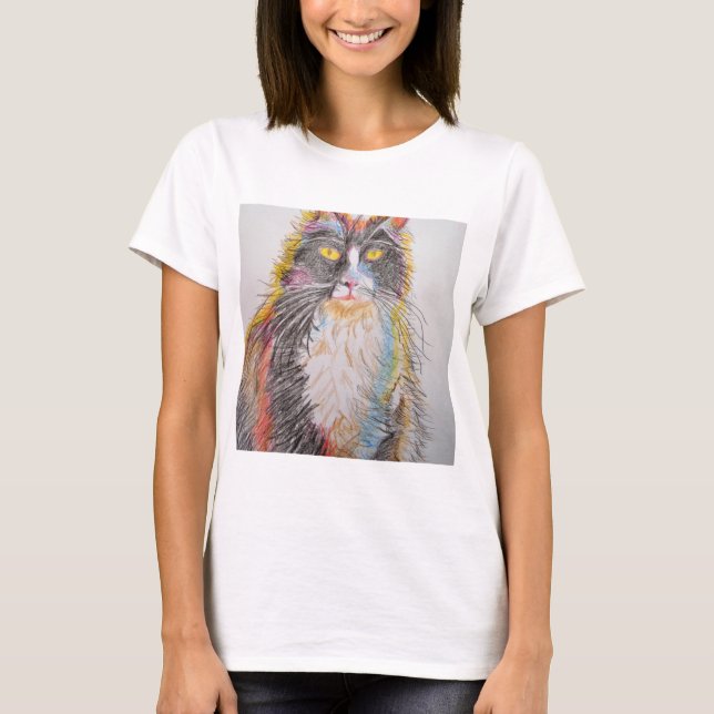 T-shirt Cute Tuxedo Chat Dessin d'art Chats (Devant)
