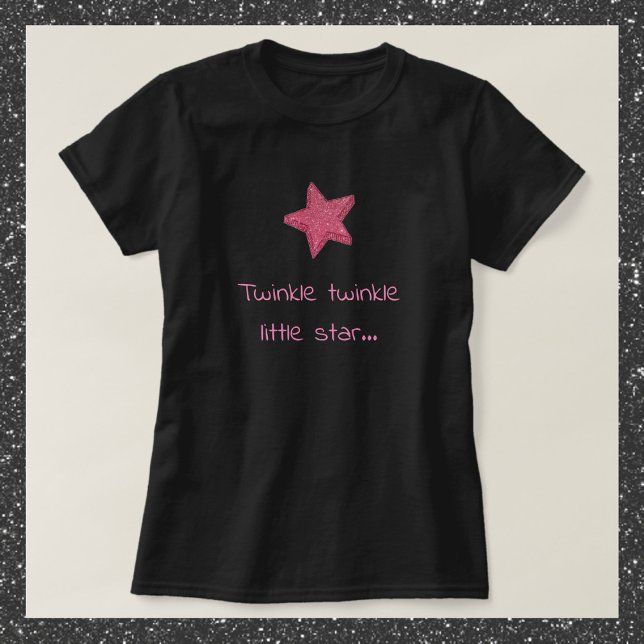 T-shirt Cute Twinkle Little Star Noir et rose (Créateur téléchargé)
