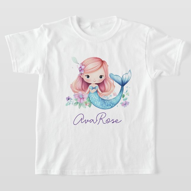 T-shirt Cute Under The Sea Girl Mermaid Personnalisé (Créateur téléchargé)