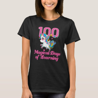 T-shirt Cute unicorn 100 magic days of school girls