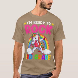 T-shirt Cute Unicorn 3e Retour À L'École Prêt À Rock Pour