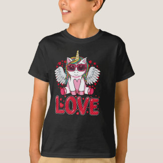 T-shirt Cute Unicorn Amour Coeur Valentines Filles Femmes