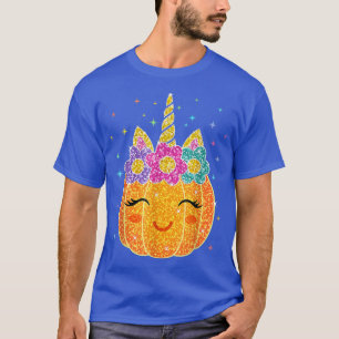 T-shirt Cute Unicorn Citrouille Halloween Thanksgiving
