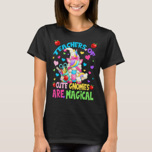 T-shirt Cute Unicorn Enseignant Gnome Pour Femmes Magique 