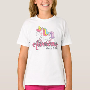 T-shirt Cute Unicorn et Rainbows Birthday Girl's