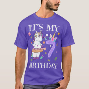 T-shirt Cute Unicorn Son 7ème anniversaire