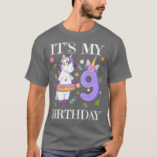 T-shirt Cute Unicorn Son 9ème anniversaire