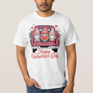 T-shirt cute-valentine-gnomes-pink-truck-happy-valentines-