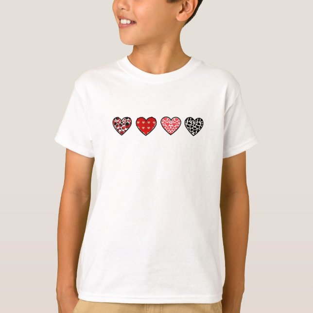 T-shirt Cute Valentine Hearts Pattern | Cute Love Heart (Devant)