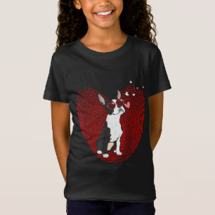 T-Shirt Cute Valentines Day Boston Terrier Graphic Heart