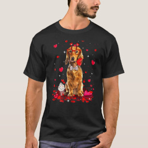 T-shirt Cute Valentine's Day Dachshund Chien Coeur Coeur C