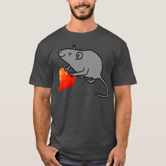 T-shirt Cute Valentines Jour Rat avec Red Heart Baby Bodys