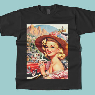 T-shirt Cute Vintage Retro Peinture de fille