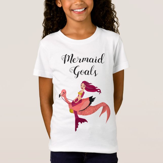 T-Shirt Cute violet fille Flamant rose sirène Inspirationn (Devant)