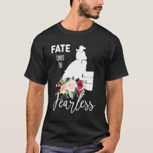 T-shirt Cute Western Rodeo Barrel Racer Blanc Floral-Feare