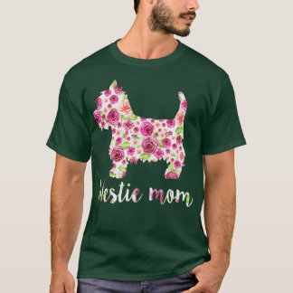 T-shirt Cute Westie Maman Rose Fleur Florale Fête des mère