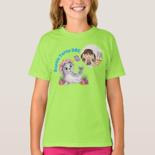 T-shirt Cute Whimsical Floral Sea Lion Anniversaire de enf