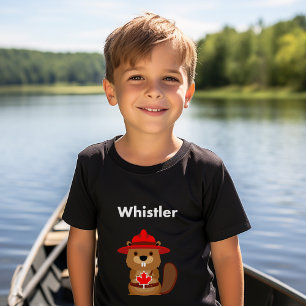 T-shirt Cute Whistler Canada Castor avec feuille d'érable 