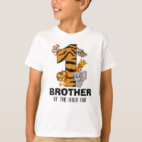 Cute Wild One Jungle Animal Safari Brother Zoo