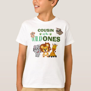 T-shirt Cute Wild One Jungle Safari Animal Twins Cousin