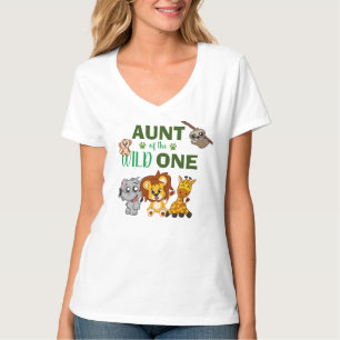 T-shirt Cute Wild One Jungle Safari Zoo animal Tante