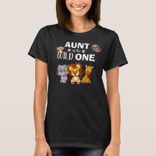 T-shirt Cute Wild One Jungle Safari Zoo animal Tante
