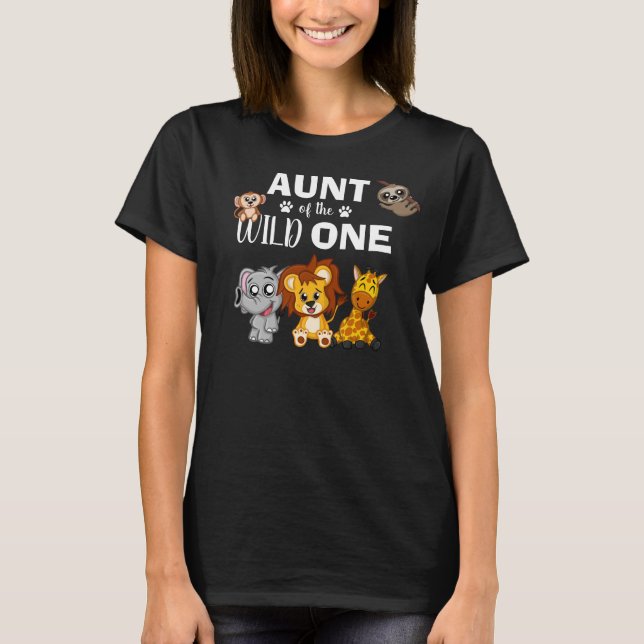 T-shirt Cute Wild One Jungle Safari Zoo animal Tante (Devant)
