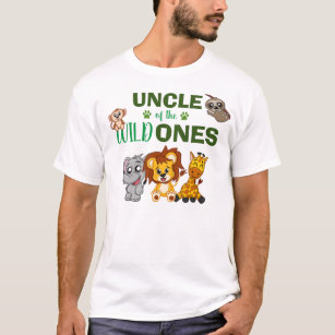 T-shirt Cute Wild One Jungle Safari Zoo Animal Twins Uncle