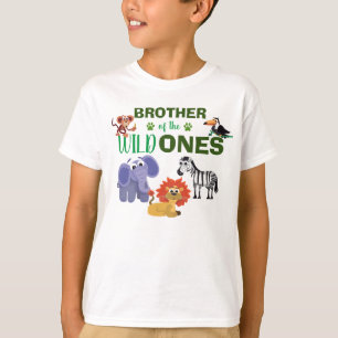 T-shirt Cute Wild One Jungle Twins Premier Anniversaire Fr