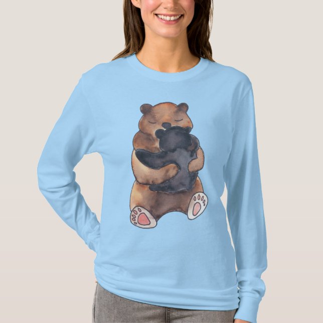 T-shirt Cute Woodland Bear Hug (Devant)