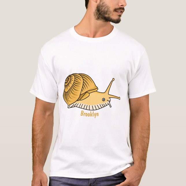 T-shirt Cute yellow snail cartoon (Devant)