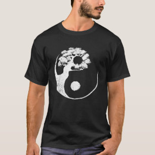 T-shirt Cute Yin Yang Design Bouddhiste Men Women Bonsai T