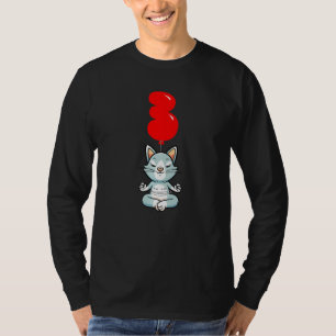 T-shirt Cute Yoga Chat 3e anniversaire de la fête du ballo
