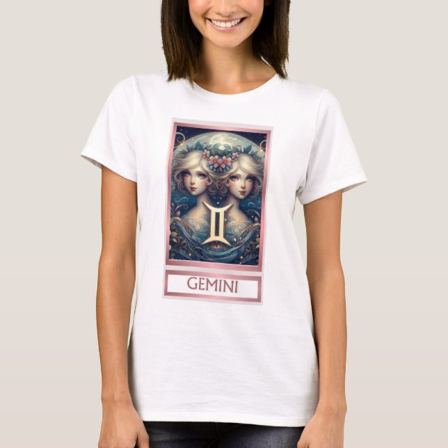 T-shirt Cute Zodiac Gemini (Devant)
