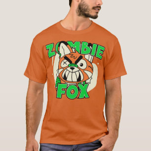 T-shirt Cute Zombie Fox Funny Halloween Zombie Animaux