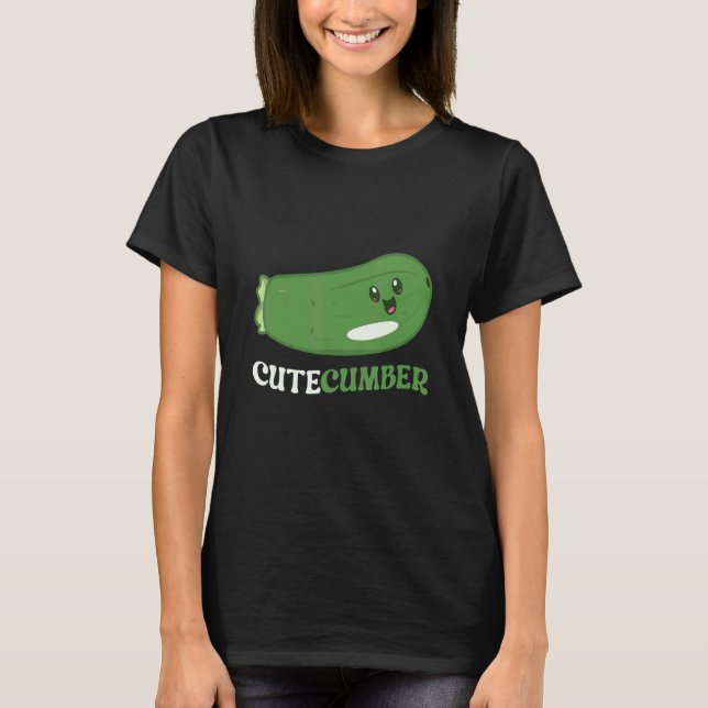 T-shirt Cutecumber Vegetarian Vegetable Veggies Vegan Cucu (Devant)